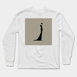 [AI Art] Lady in black, Minimal Art Style Long Sleeve T-Shirt